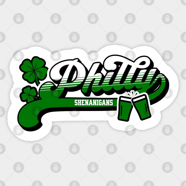Philly Shenanigans Philly Irish St Patrick's Day Sticker by Yesteeyear